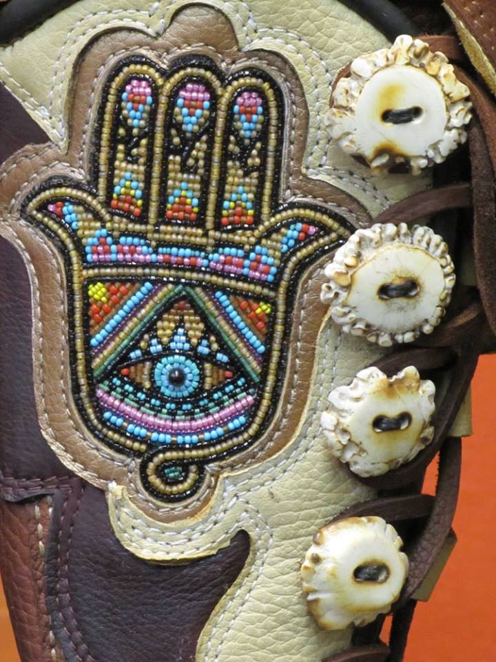 Amazing Beadwork on Handmade Shoes Windwalker Footwear