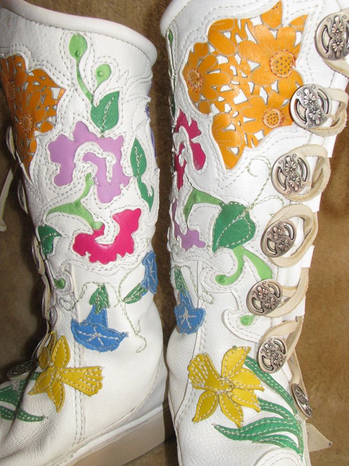Windwalker Footwear Custom Designed Flowers Boots